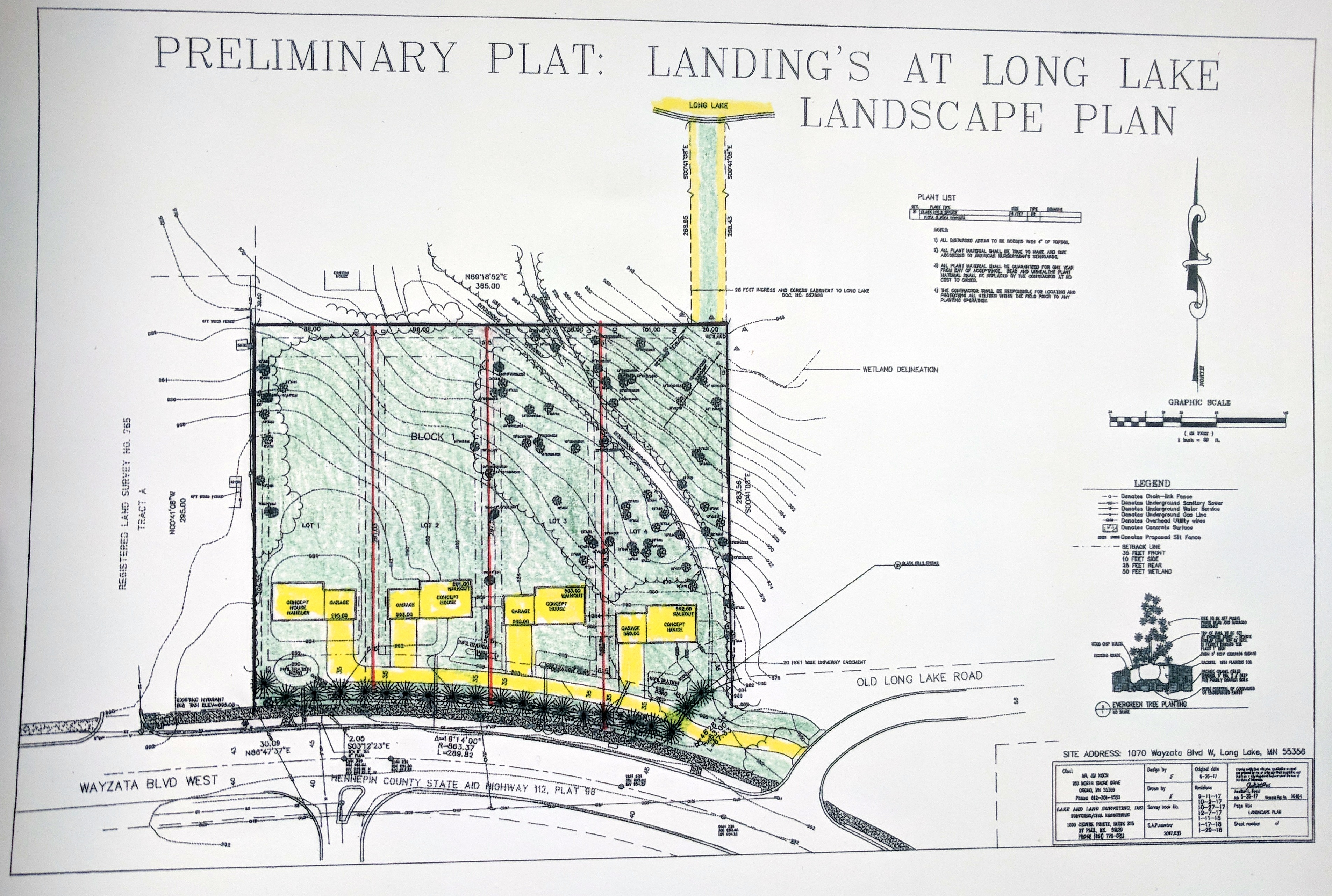 Landings at Long Lake preliminary plat map
