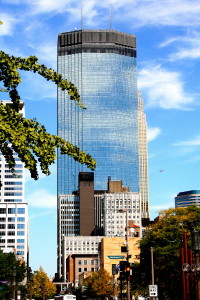 IDS Center Tower with 19 story Marquette Hotel