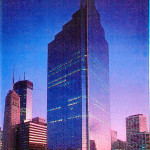 Piper Jaffray tower photo from 1980's shows entrance detail at street level